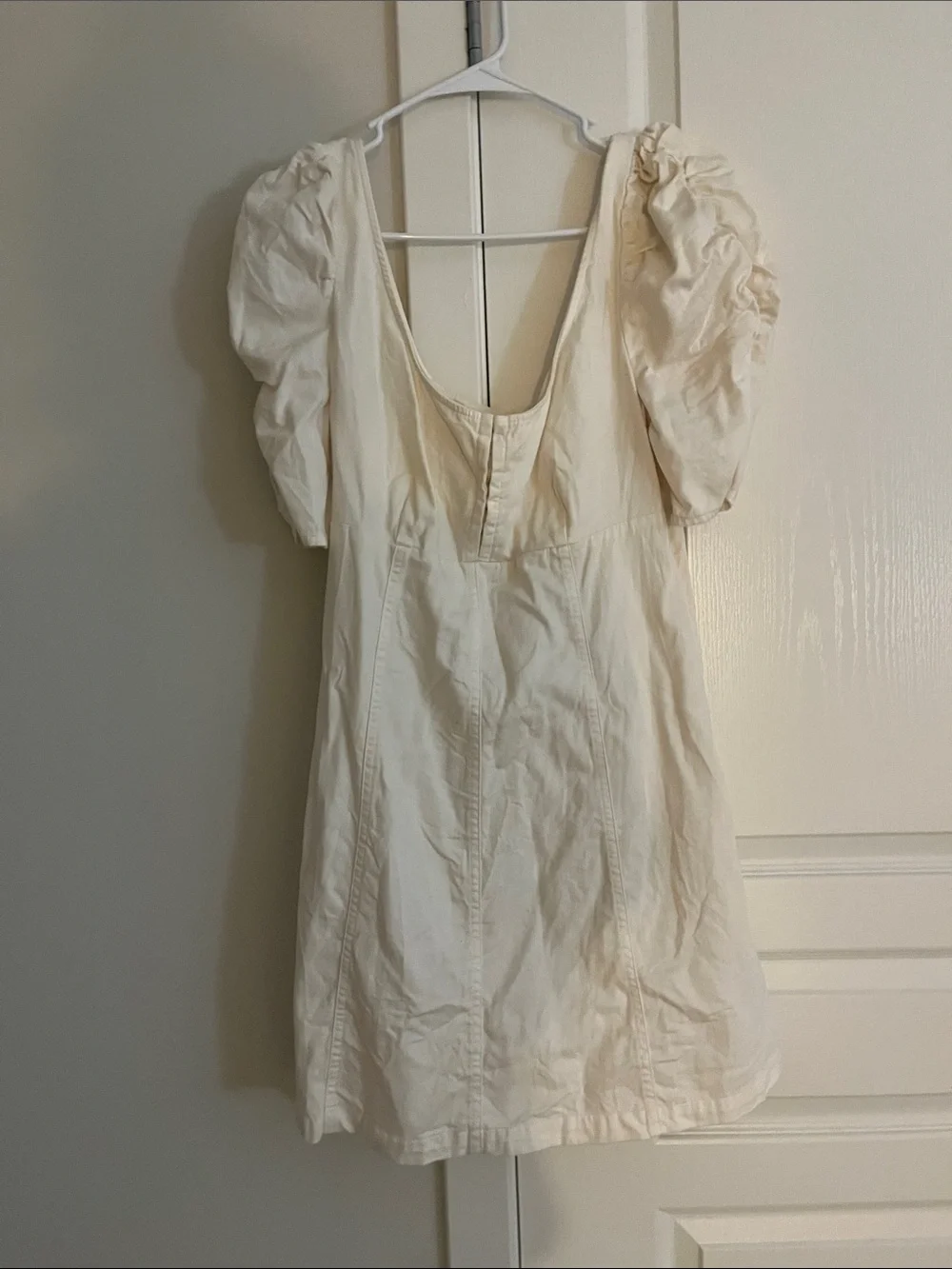 Free People Cheyenne Denim Mini Dress Cream Size Medium